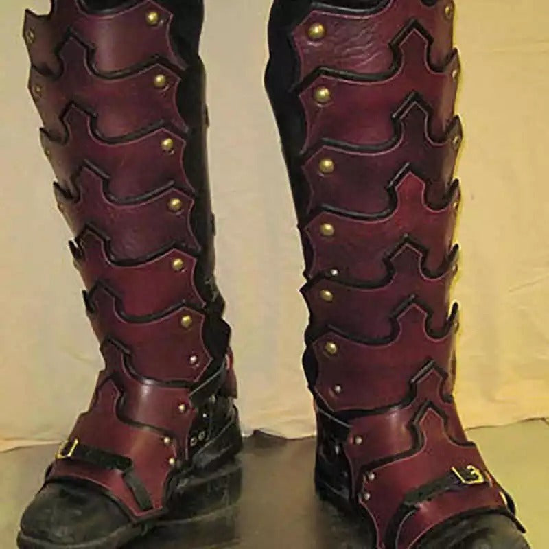 Medieval Knight Leg Guard Cosplay Props | Synthetic Leather Knee Armor