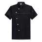 Short Sleeve Chef Shirt – Moisture-Wicking Cotton Kitchen Uniform | Black, White, Grey, Blue