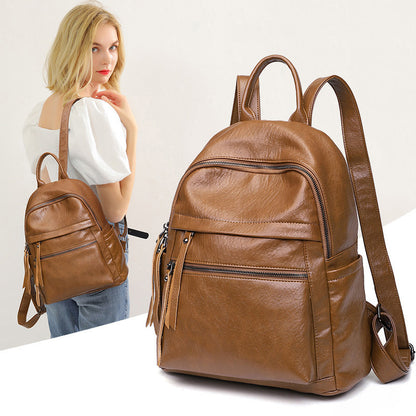 Women's Soft PU Leather Backpack – Korean Bubble Pattern Style