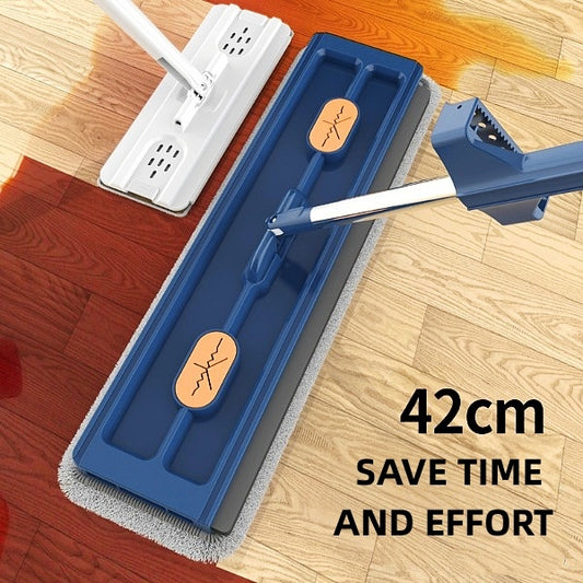 360° Rotating Flat Mop with Stainless Steel Handle – Self-Wringing Floor Mop for Hardwood, Tile & Laminate