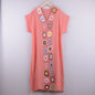 Hook Flower Stitching Irregular Slit Sun Protection Beach V-neck Dress