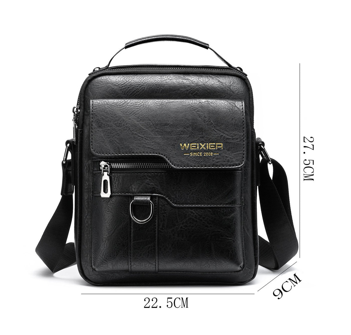 Men’s PU Leather Messenger Bag – Waterproof Shoulder Bag for Work, Travel & Daily Use