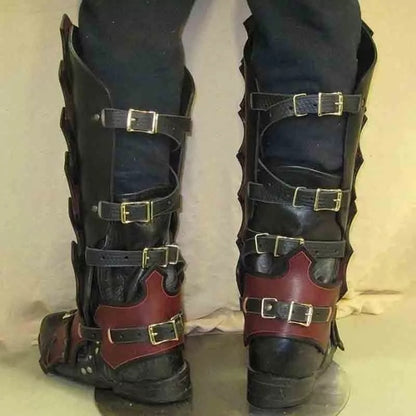Medieval Knight Leg Guard Cosplay Props | Synthetic Leather Knee Armor