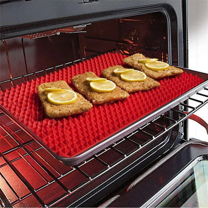 Non-Stick Silicone Pyramid Baking Mat – Heat-Resistant Oven, BBQ & Microwave Cooking Mat