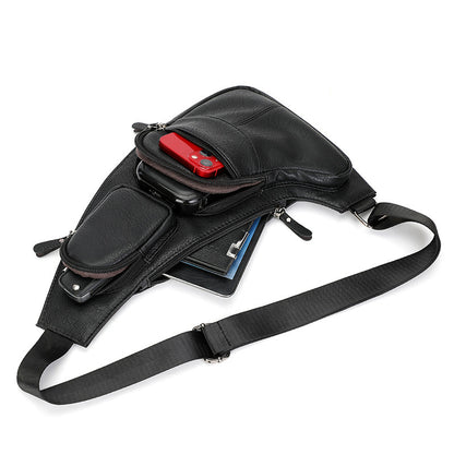 Men's Crossbody Chest Bag – Anti-Theft Waterproof PU Shoulder Bag for Outdoor & Travel