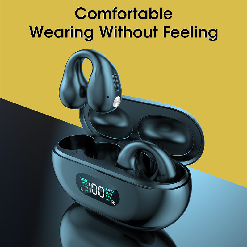 Ear Clip Wireless Earbuds – Bluetooth 5.3, HiFi Bass, Open-Ear Sport Headphones