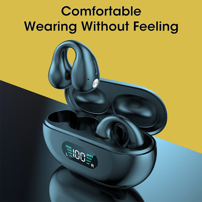 Ear Clip Wireless Earbuds – Bluetooth 5.3, HiFi Bass, Open-Ear Sport Headphones