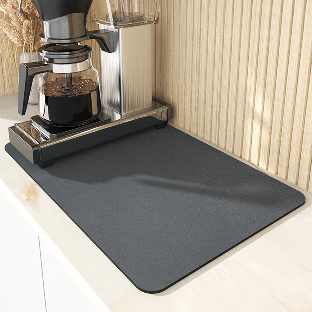 Coffee Bar Mat – Super Absorbent PU Leather Countertop Drying Mat for Kitchen