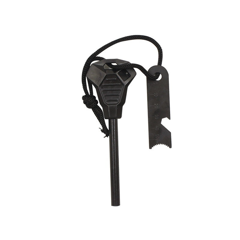 6-in-1 Magnesium Flint Fire Starter – Outdoor Survival Tool with Whistle, Scraper & Bottle Opener