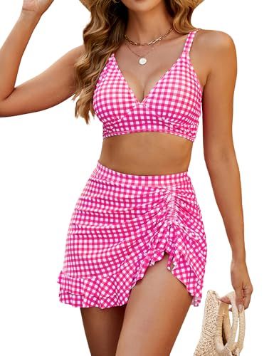 Bikini Top & Skirt Set — Tummy Coverage, 15 Prints, XS–XXL