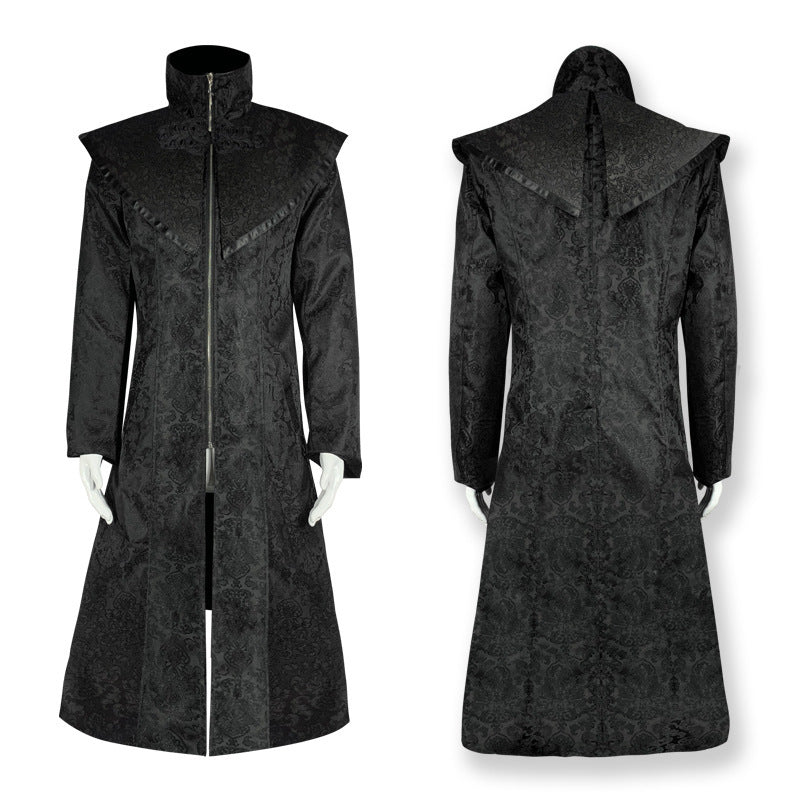 Medieval Gothic Mid-Length Coat – Unisex Cosplay & Role-Play Costume Jacket