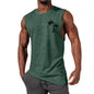 Men's Coconut Tree Embroidery Beach Tank Top – Summer Muscle Workout Shirt