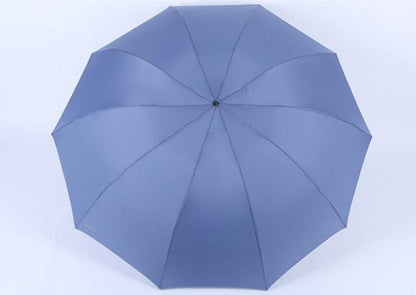 Large 3-Fold Windproof Umbrella – Super Strong 10-Rib Compact Travel Umbrella for Adults