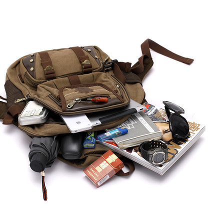 Canvas Hiking & Laptop Backpack – 20–35L Outdoor Daypack for Men