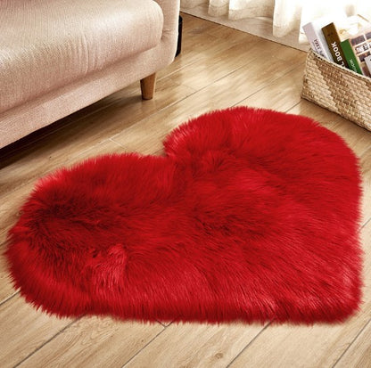 Plush Heart Shaped Fluffy Rug – Non-Slip Soft Carpet for Living Room & Home Decor