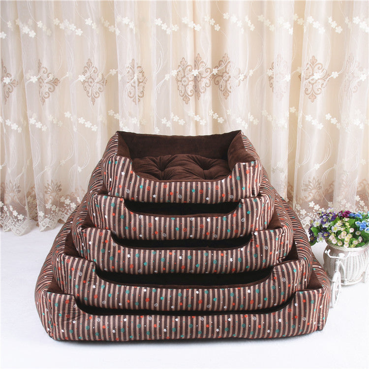 Cozy Pet Bed – Soft Dog & Cat Mattress with Patterned Cover, 6 Sizes