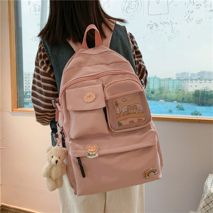 Geometric Canvas Backpack – Large Capacity Unisex School Bag