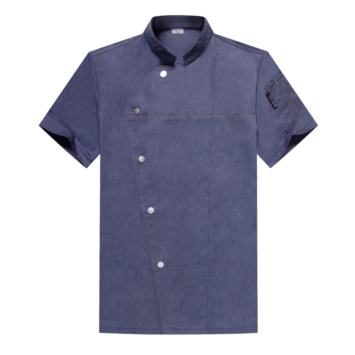 Short Sleeve Chef Shirt – Moisture-Wicking Cotton Kitchen Uniform | Black, White, Grey, Blue