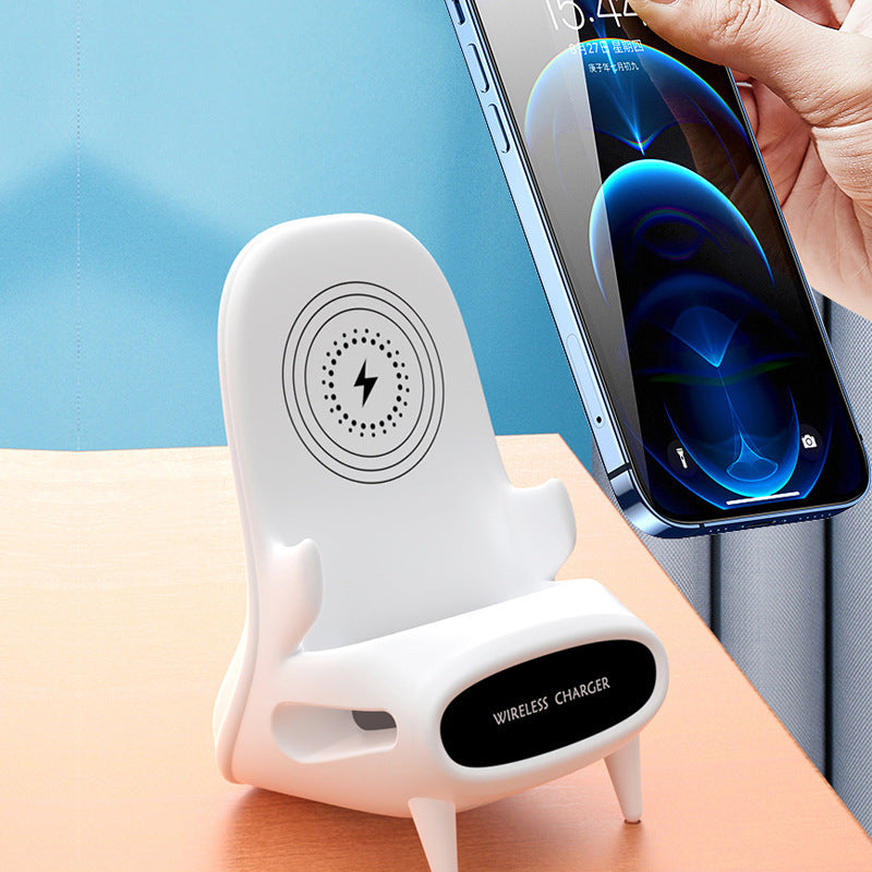 Mini Chair Wireless Charger Stand – 15W Fast Charging Phone Holder for iPhone & Android
