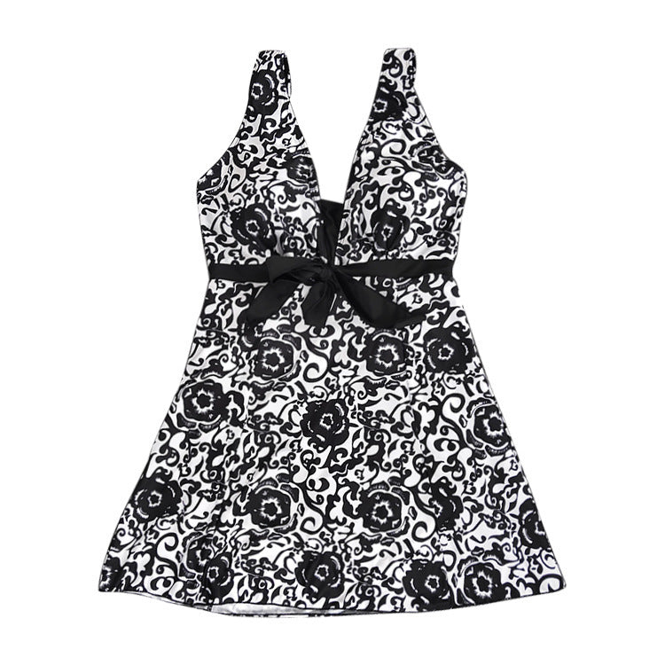 Women's Plus Size Print Skirt Split Swimsuit | Two-Piece Bikini