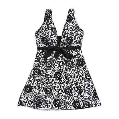 Women's Plus Size Print Skirt Split Swimsuit | Two-Piece Bikini
