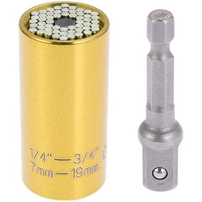 Universal Socket Wrench with Power Drill Adapter | Fits 7mm–19mm Bolts | 7 Colors