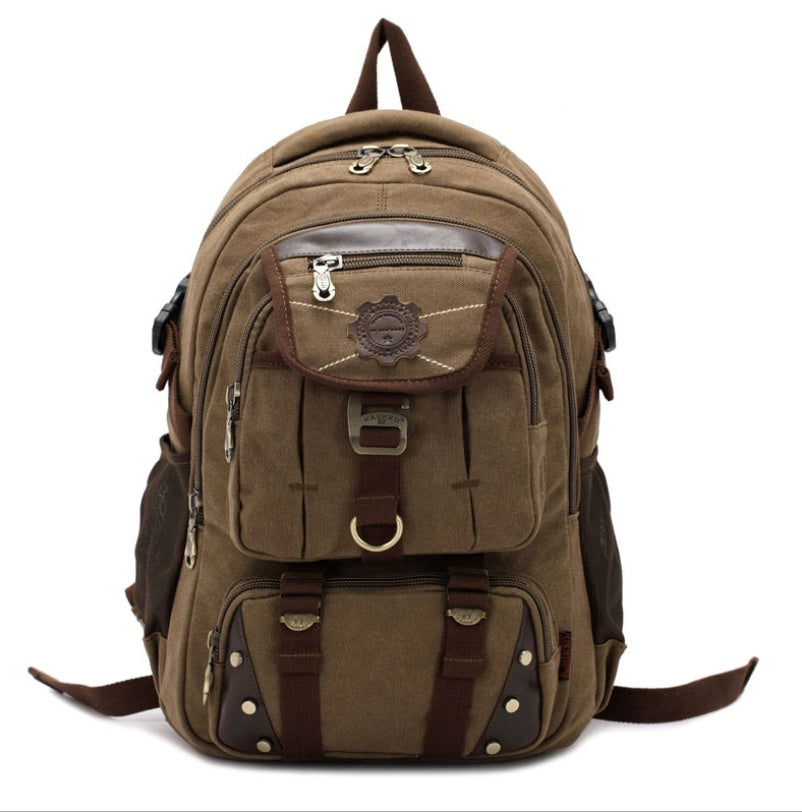 Canvas Hiking & Laptop Backpack – 20–35L Outdoor Daypack for Men