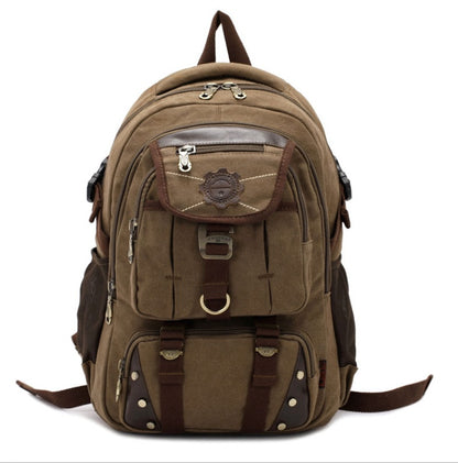 Canvas Hiking & Laptop Backpack – 20–35L Outdoor Daypack for Men