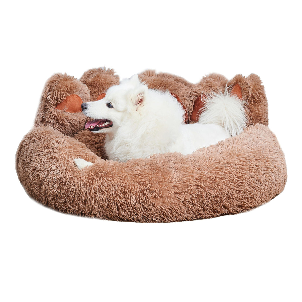 Bear Paw Shape Dog Bed – Cozy Plush Pet Bed for Small & Medium Dogs and Cats