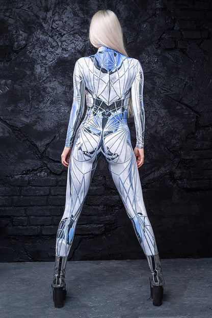 3D Digital Print Cosplay Jumpsuit – Long Sleeve Unisex Halloween Bodysuit