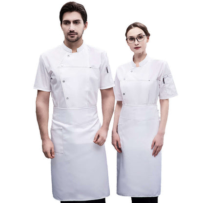 Short Sleeve Chef Shirt – Moisture-Wicking Cotton Kitchen Uniform | Black, White, Grey, Blue