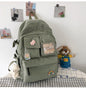 Geometric Canvas Backpack – Large Capacity Unisex School Bag