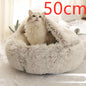 Round Plush Pet Bed — Warm Winter Bed for Cats & Dogs