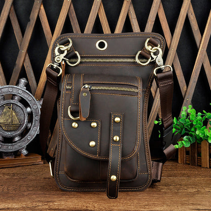 Genuine Leather Waist Bag – Men’s Cowhide Fanny Pack in Multiple Leather Finishes