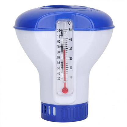 Floating Pool Chlorine Dispenser with Built-In Thermometer – For Pools, Hot Tubs & Spas