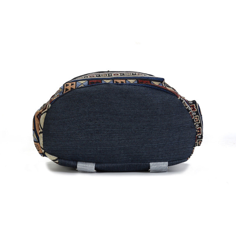 Women's Ethnic Style Woven Backpack – Boho Belt Accent Bag