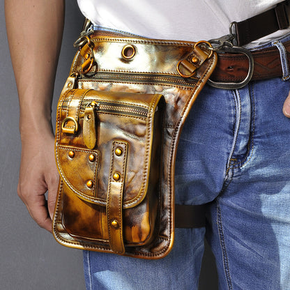 Genuine Leather Waist Bag – Men’s Cowhide Fanny Pack in Multiple Leather Finishes