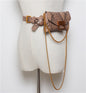 Women's Snake Print Chain Crossbody Bag – PU Leather Belt Bag Purse