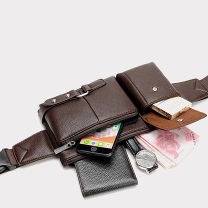 PU Leather Chest Bag – Men’s Waist Bag & Fanny Pack for Travel & Outdoors