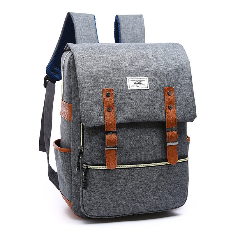 Vintage Canvas Backpack with USB Charging Port – Unisex Laptop School & Travel Bag