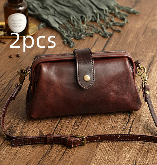 Women's Pillow Flap Crossbody Bag – Leather Shoulder Purse with Zipper Pockets