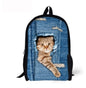 Kids' 3D Cat Denim Backpack – Cute Animal School Bag for Boys & Girls