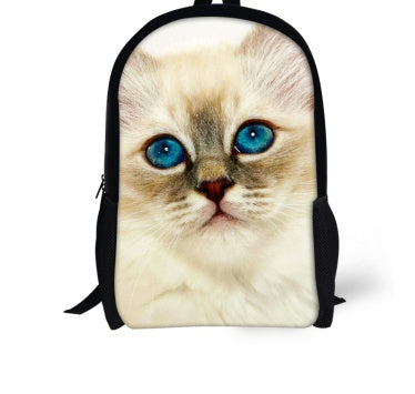 Kids' 3D Cat Denim Backpack – Cute Animal School Bag for Boys & Girls