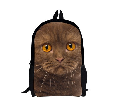 Kids' 3D Cat Denim Backpack – Cute Animal School Bag for Boys & Girls