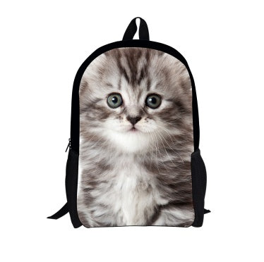 Kids' 3D Cat Denim Backpack – Cute Animal School Bag for Boys & Girls