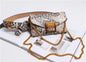 Women's Snake Print Chain Crossbody Bag – PU Leather Belt Bag Purse