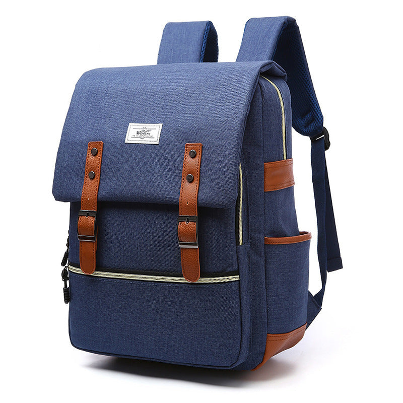 Vintage Canvas Backpack with USB Charging Port – Unisex Laptop School & Travel Bag
