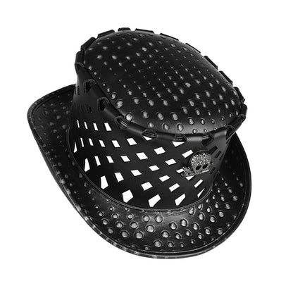 Black PU Leather Plague Doctor Top Hat – Medieval Halloween Cosplay Accessory