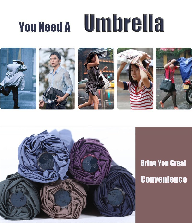 Large 3-Fold Windproof Umbrella – Super Strong 10-Rib Compact Travel Umbrella for Adults