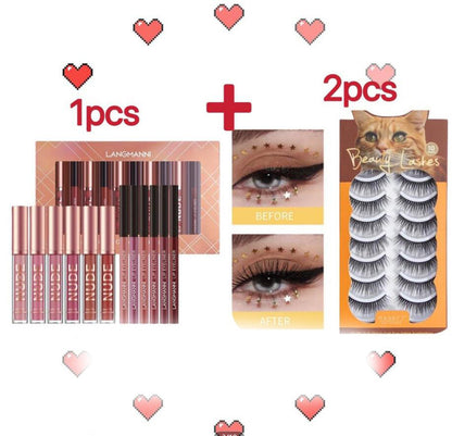 Matte Lipstick & Lip Liner Set — 12 Pieces, Long-Lasting
